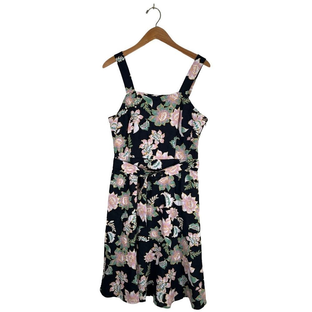 NWT Who What Wear Womens Size M Apron Dress Linen Rayon French Provencal Floral
